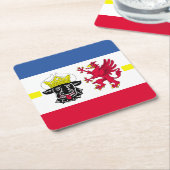 Dessous-de-verre Carré En Papier Drapeau du Mecklembourg-Poméranie occidentale Papi (Incliné)