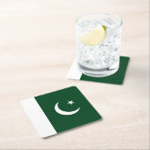 Dessous-de-verre Carré En Papier Drapeau du Pakistan (En situation)