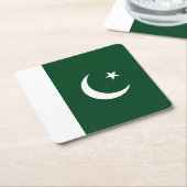 Dessous-de-verre Carré En Papier Drapeau du Pakistan (Incliné)