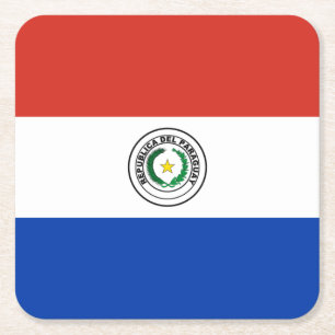 Dessous-de-verre Carré En Papier Drapeau du Paraguay