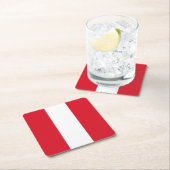 Dessous-de-verre Carré En Papier Drapeau du Pérou (En situation)