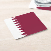 Dessous-de-verre Carré En Papier Drapeau du Qatar (Incliné)