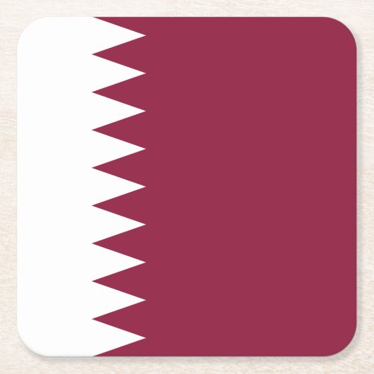 Dessous-de-verre Carré En Papier Drapeau du Qatar (Devant)