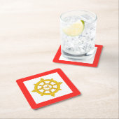 Dessous-de-verre Carré En Papier Drapeau du royaume de Sikkim (En situation)