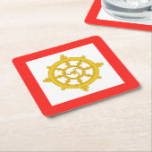 Dessous-de-verre Carré En Papier Drapeau du royaume de Sikkim (Incliné)