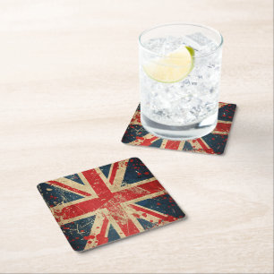 Dessous-de-verre Carré En Papier Drapeau du Royaume-Uni