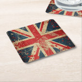 Dessous-de-verre Carré En Papier Drapeau du Royaume-Uni (Incliné)