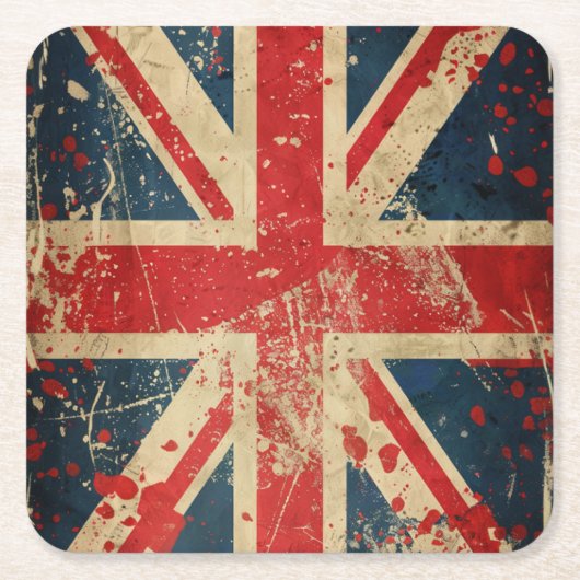 Dessous-de-verre Carré En Papier Drapeau du Royaume-Uni (Devant)