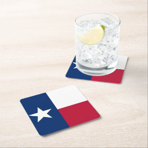 Dessous-de-verre Carré En Papier Drapeau du Texas