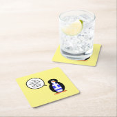 Dessous-de-verre Carré En Papier Drapeau grec parlant à Mme Penguin Personnalisé (En situation)