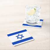 Dessous-de-verre Carré En Papier Drapeau Israël (En situation)