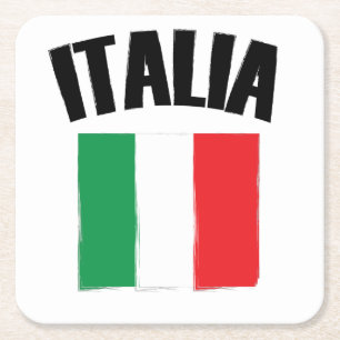 Dessous-de-verre Carré En Papier Drapeau Italie