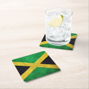 Dessous-de-verre Carré En Papier Drapeau jamaïcain