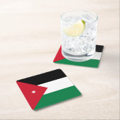 Dessous-de-verre Carré En Papier Drapeau Jordanie (En situation)