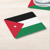 Dessous-de-verre Carré En Papier Drapeau Jordanie (Incliné)