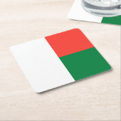 Dessous-de-verre Carré En Papier Drapeau Madagascar (Incliné)