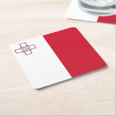 Dessous-de-verre Carré En Papier Drapeau Malte (Incliné)