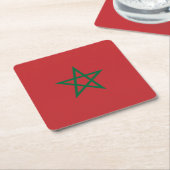 Dessous-de-verre Carré En Papier Drapeau Maroc (Incliné)