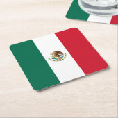 Dessous-de-verre Carré En Papier Drapeau mexicain (Incliné)