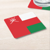 Dessous-de-verre Carré En Papier Drapeau Oman (Incliné)