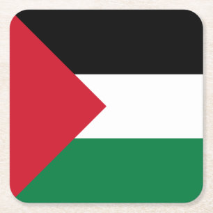 Dessous-de-verre Carré En Papier Drapeau palestinien