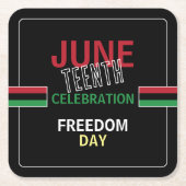 Dessous-de-verre Carré En Papier Drapeau panafricain Conception, 12° anniversaire (Devant)