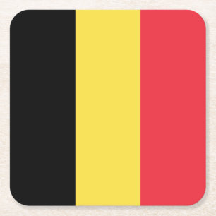 Dessous-de-verre Carré En Papier Drapeau patriotique belge