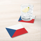 Dessous-de-verre Carré En Papier Drapeau République tchèque (En situation)