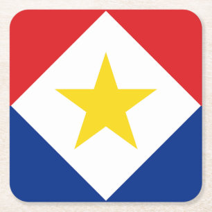 Dessous-de-verre Carré En Papier Drapeau Saba