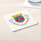 Dessous-de-verre Carré En Papier Drapeau Saint-Barthélemy (Incliné)