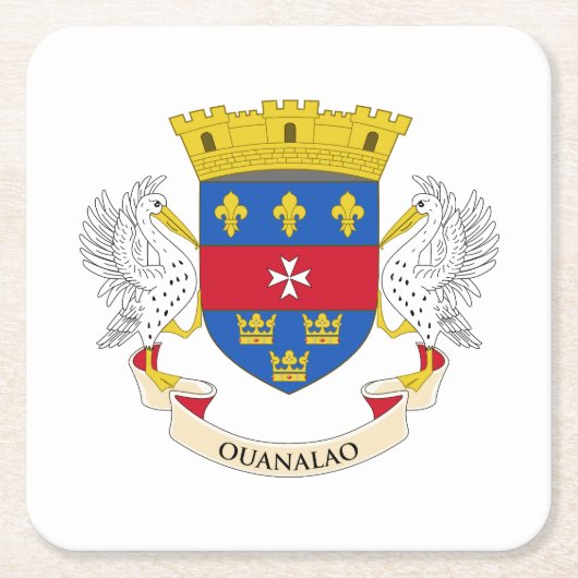 Dessous-de-verre Carré En Papier Drapeau Saint-Barthélemy (Devant)