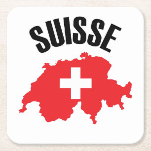 Dessous-de-verre Carré En Papier Drapeau suisse