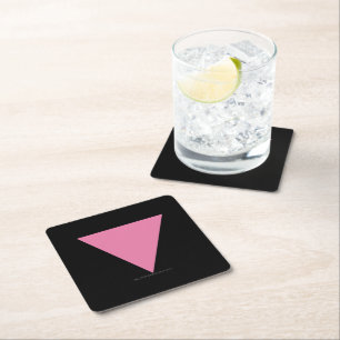 Dessous-de-verre Carré En Papier Drapeau triangle rose de SlipperyJoe's symbole ros
