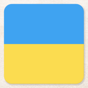 Dessous-de-verre Carré En Papier Drapeau ukrainien