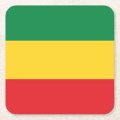 Dessous-de-verre Carré En Papier Drapeau vert, or (jaune) et rouge (Devant)