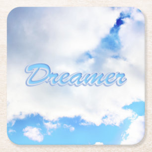 Dessous-de-verre Carré En Papier Dreamer Puffy nuages blancs et ciel bleu