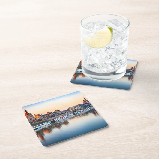 Dessous-de-verre Carré En Papier Dresden (En situation)