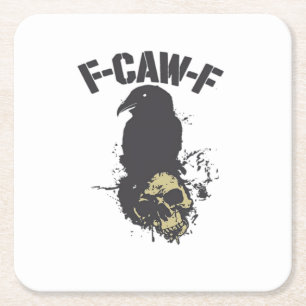 Dessous-de-verre Carré En Papier Drôle F-Caw-F Corbeau Humour Rétro Créativité Esse