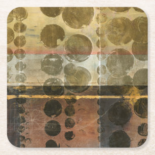 Dessous-de-verre Carré En Papier Droplets verts circulaires