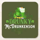Dessous-de-verre Carré En Papier Drunky McDrunkerson St. Patrick's Day (Devant)