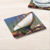 Dessous-de-verre Carré En Papier Dry Dock par John Atherton (Incliné)