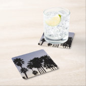 Dessous-de-verre Carré En Papier Dusk avec palmiers Scène tropicale (En situation)