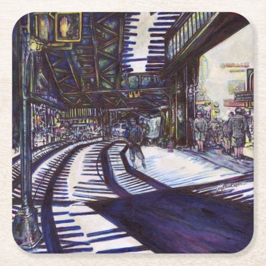 Dessous-de-verre Carré En Papier Dusting the Piano (Devant)