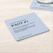 Dessous-de-verre Carré En Papier Dusty Blue Mariage Custom Fun Fact (Incliné)