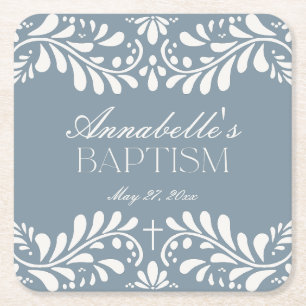 Dessous-de-verre Carré En Papier Dusty Blue Talavera Carrelage Espagne Fiesta Baptê