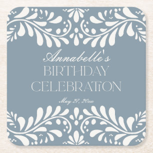 Dessous-de-verre Carré En Papier Dusty Blue Talavera Carrelage Fiesta Anniversaire