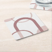 Dessous-de-verre Carré En Papier Dusty Pink Abstract Arch Coaster Set (Incliné)