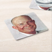 Dessous-de-verre Carré En Papier Dwight D. Eisenhower (Incliné)