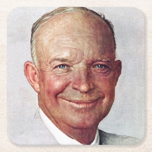 Dessous-de-verre Carré En Papier Dwight D. Eisenhower (Devant)