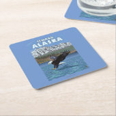 Dessous-de-verre Carré En Papier Eagle chauve plongeant - Seward, Alaska (Incliné)